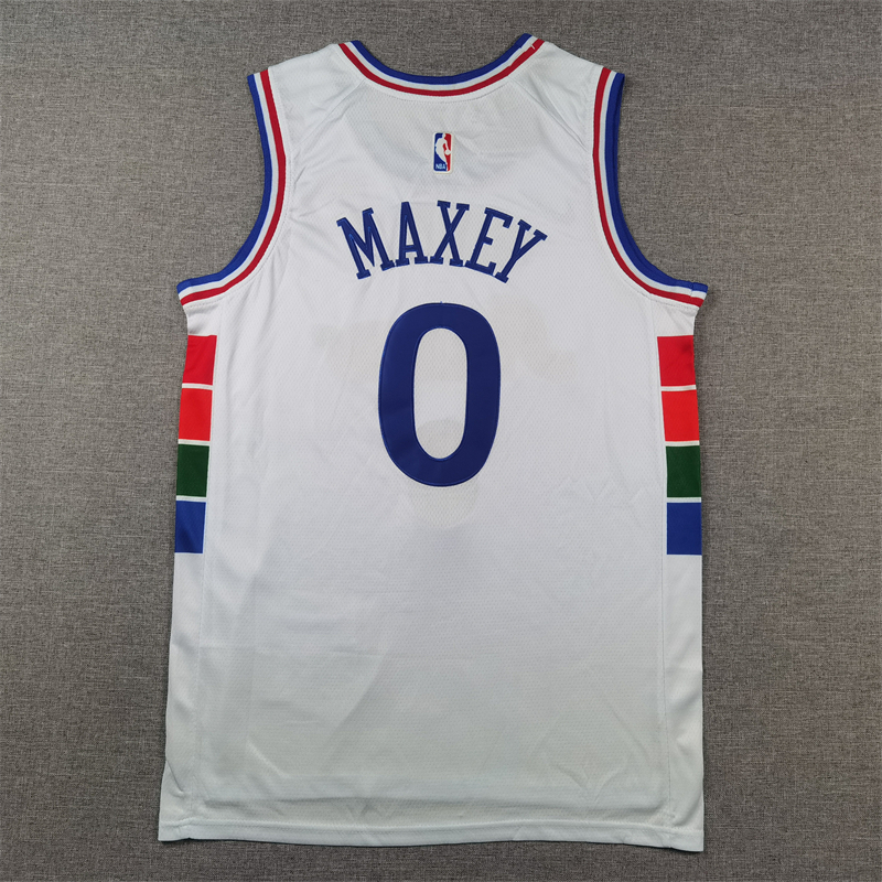 Men Philadelphia 76ers #0 Maxey white  2024 2025 NBA jersey ->philadelphia 76ers->NBA Jersey